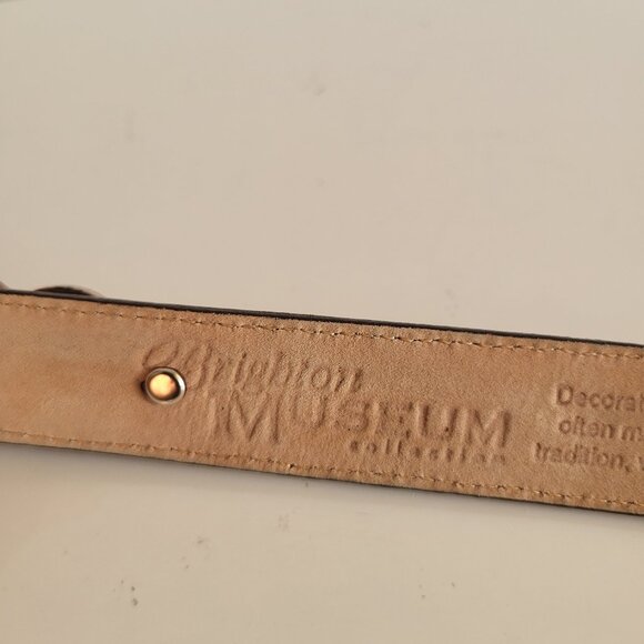 Brighton museum collection brown leather women\'s belt gold coins VTG 1995 Size M main image 8